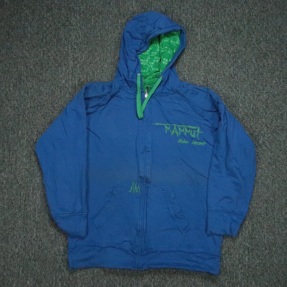 Mammut Hoodie Mens Large Blue Urban Ascent‎ Full Zip Pockets Hooded